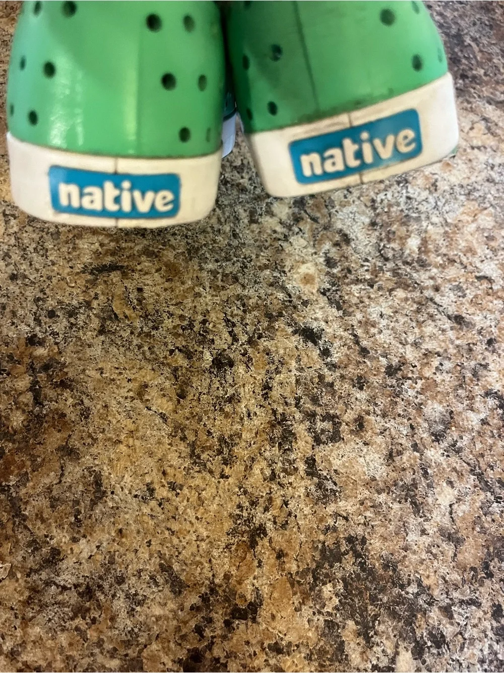 Native Shoes Kids Green Slip-On Water Sneakers with‎ White Toe